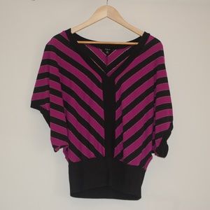 Purple Short-Dolman-Sleeved Top